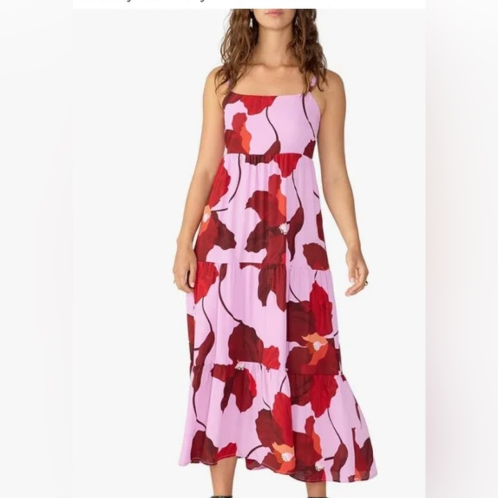 Sanctuary Women’s Size 1X Get Away Tie Back Floral Maxi Dress New with Tags